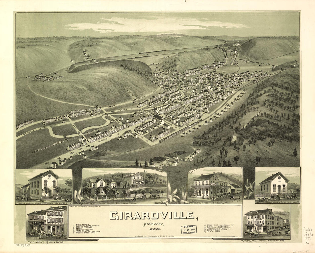 This old map of Girardville, Pennsylvania from 1889 was created by T. M. (Thaddeus Mortimer) Fowler, James B. Moyer in 1889