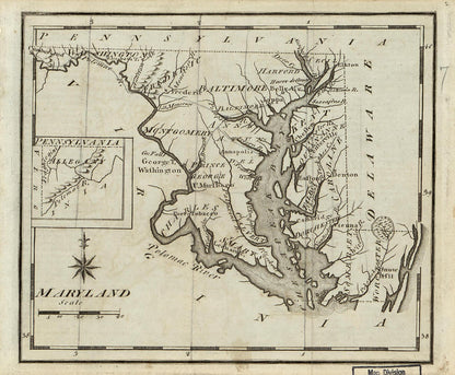 Maryland 1795 by Relic Map Company