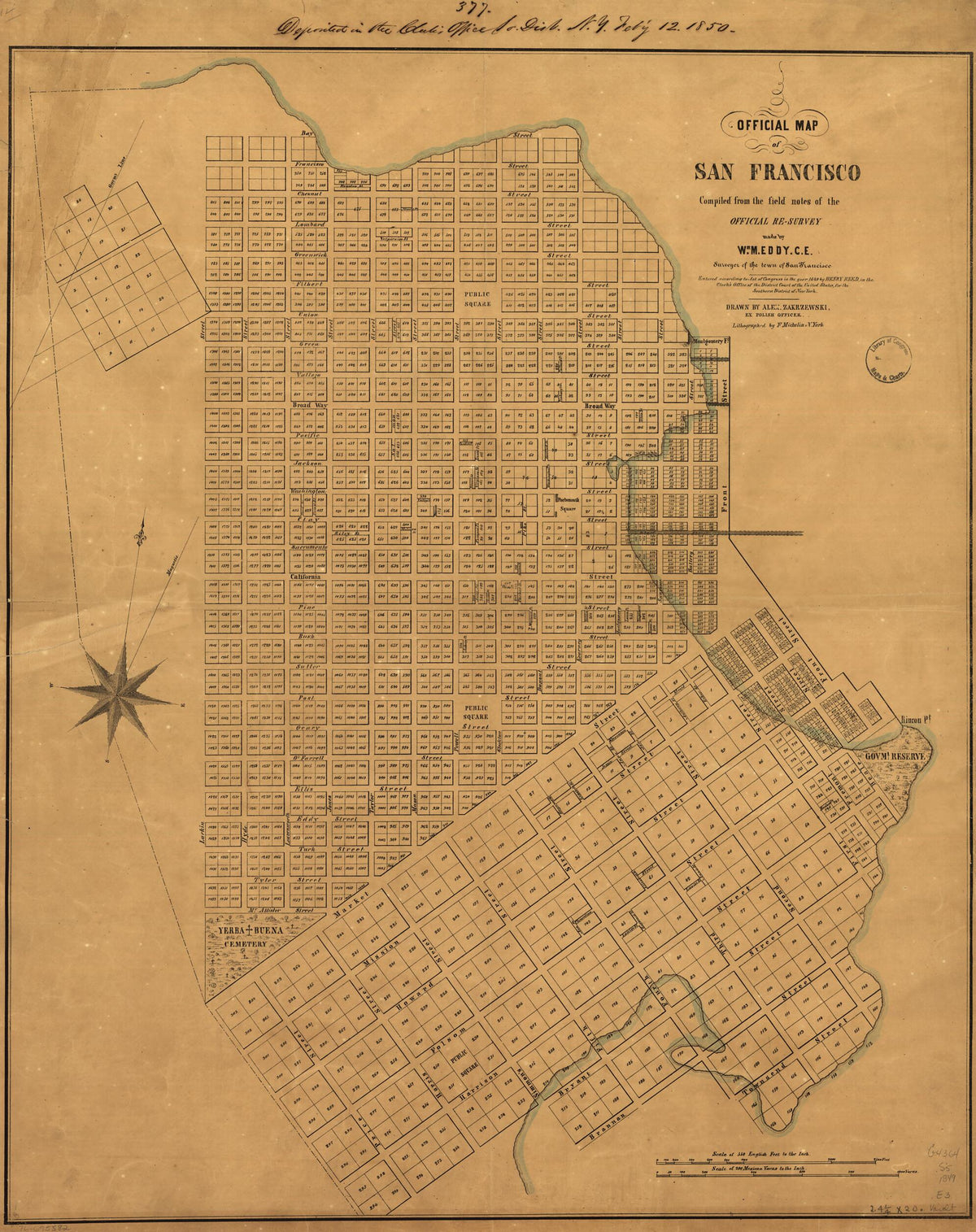 Official Map of San Francisco 1849 by Relic Map Company