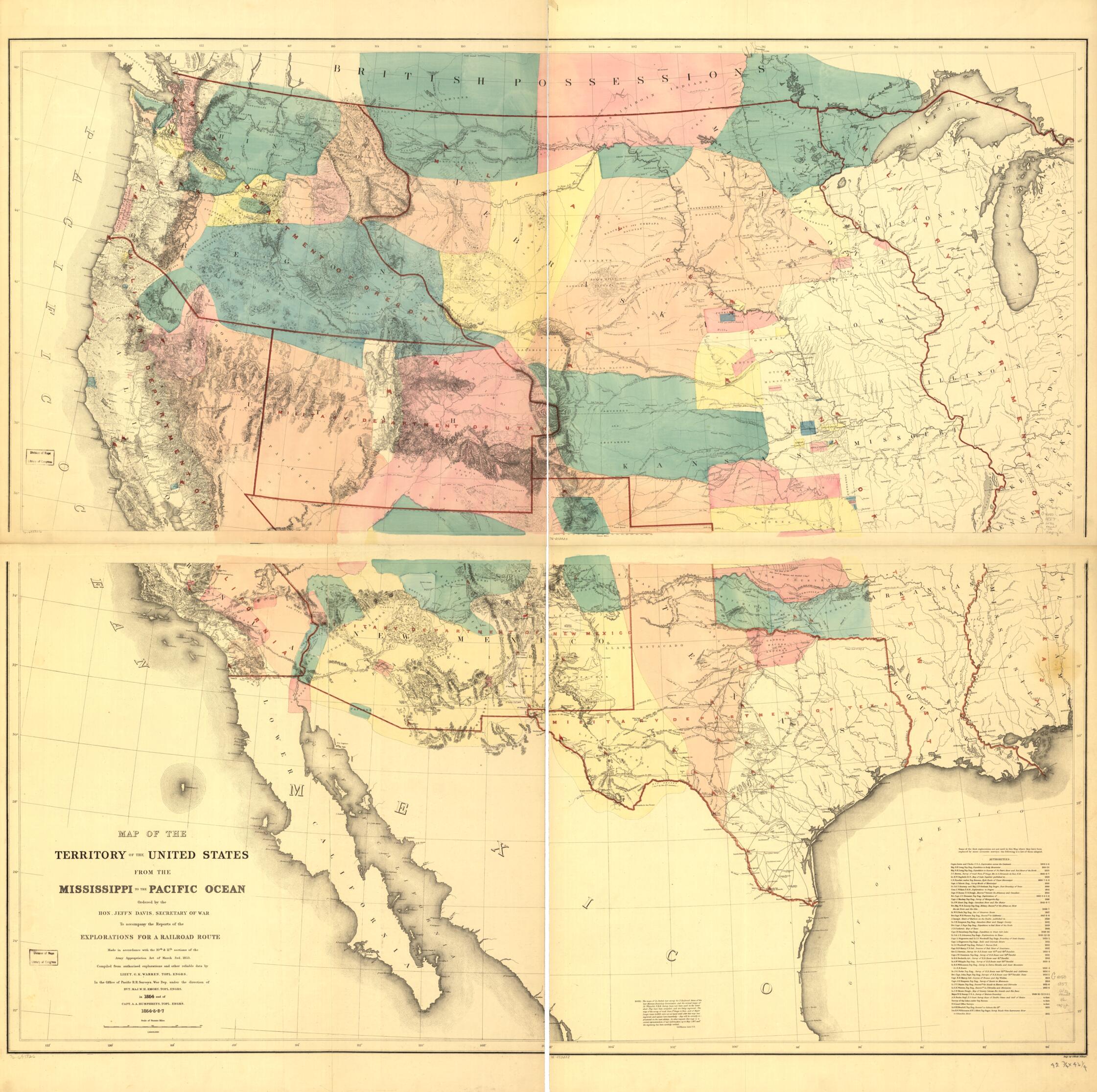 This old map of Map of the Territory of the United States from the Mississippi to the Pacific Ocean; Ordered by Jeff&