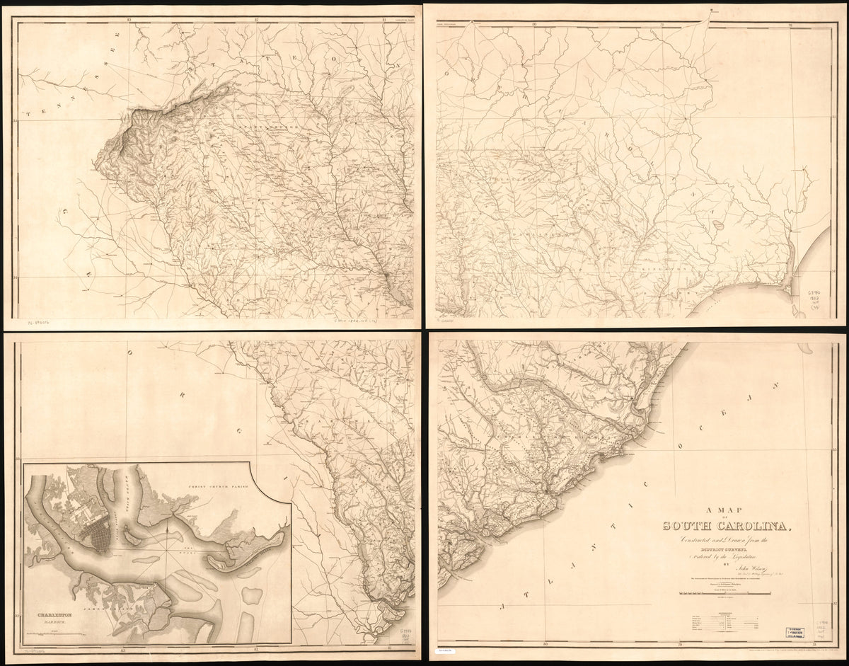 A Map of South Carolina 1822 by Relic Map Company