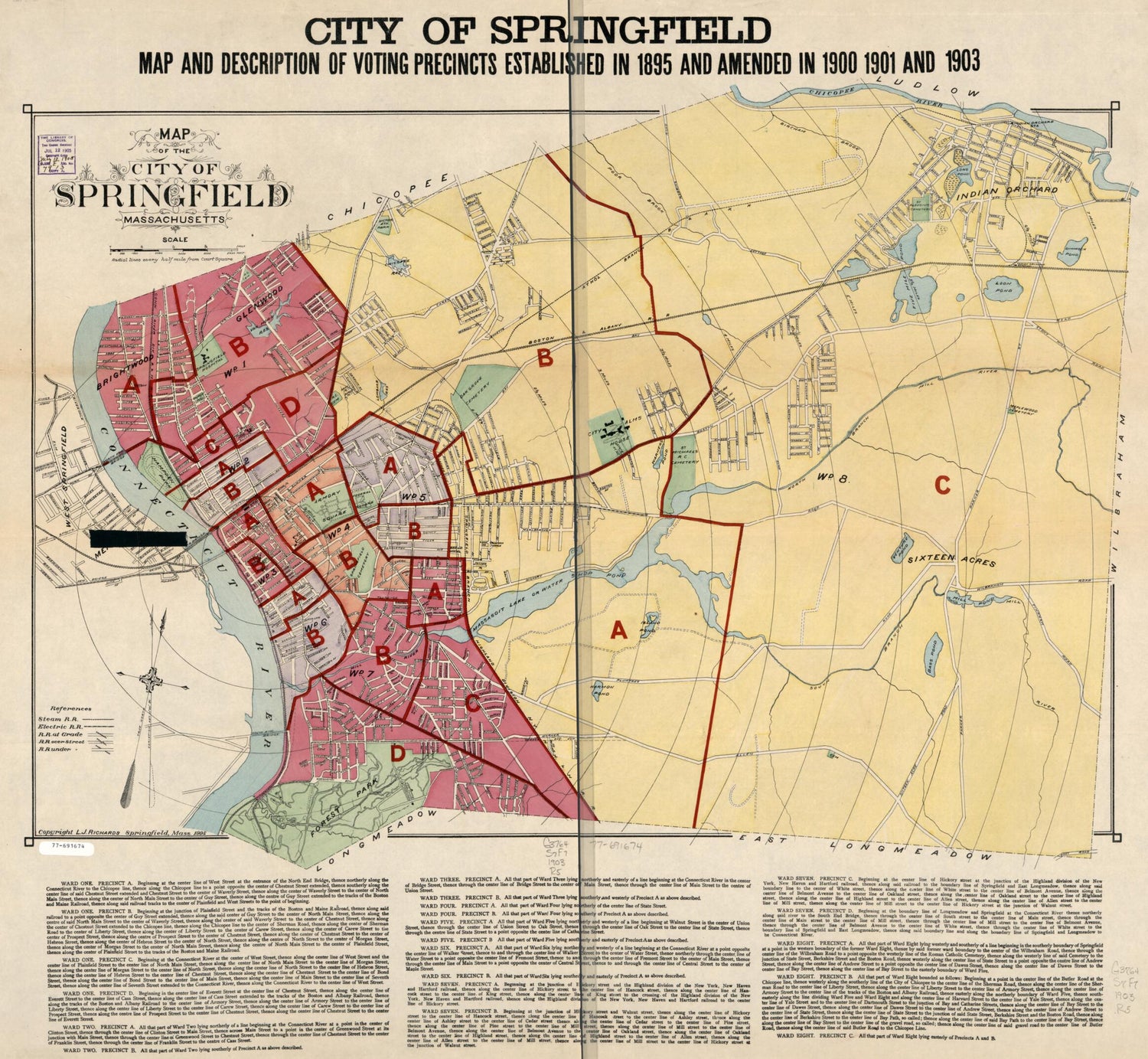 This old map of Map of the City of Springfield, Massachusetts from 1905 was created by L. J. Richards in 1905