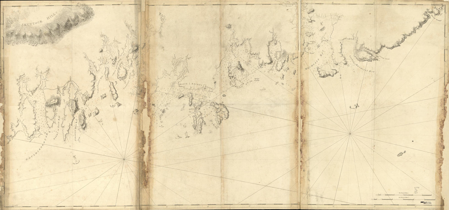 This old map of Coast of Maine from Moose Cove to Gouldsboro Bay from 1776 was created by Joseph F. W. (Joseph Frederick Wallet) Des Barres in 1776