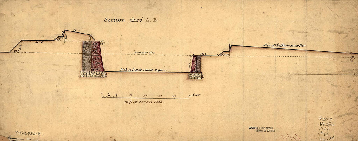 Designs for Fortifying Governors Island Near New York 1766 by Relic Map Company