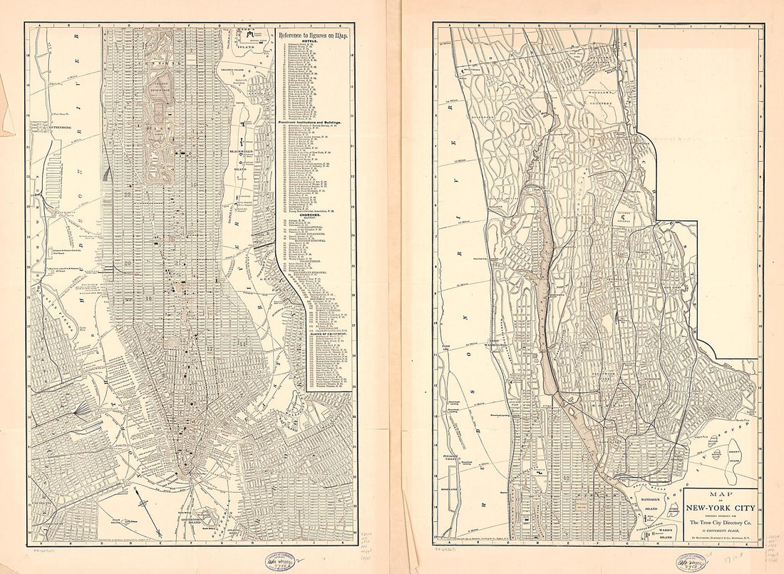 This old map of Map of New York City from 1884 was created by  Northrup Company,  Trow City Directory Company in 1884