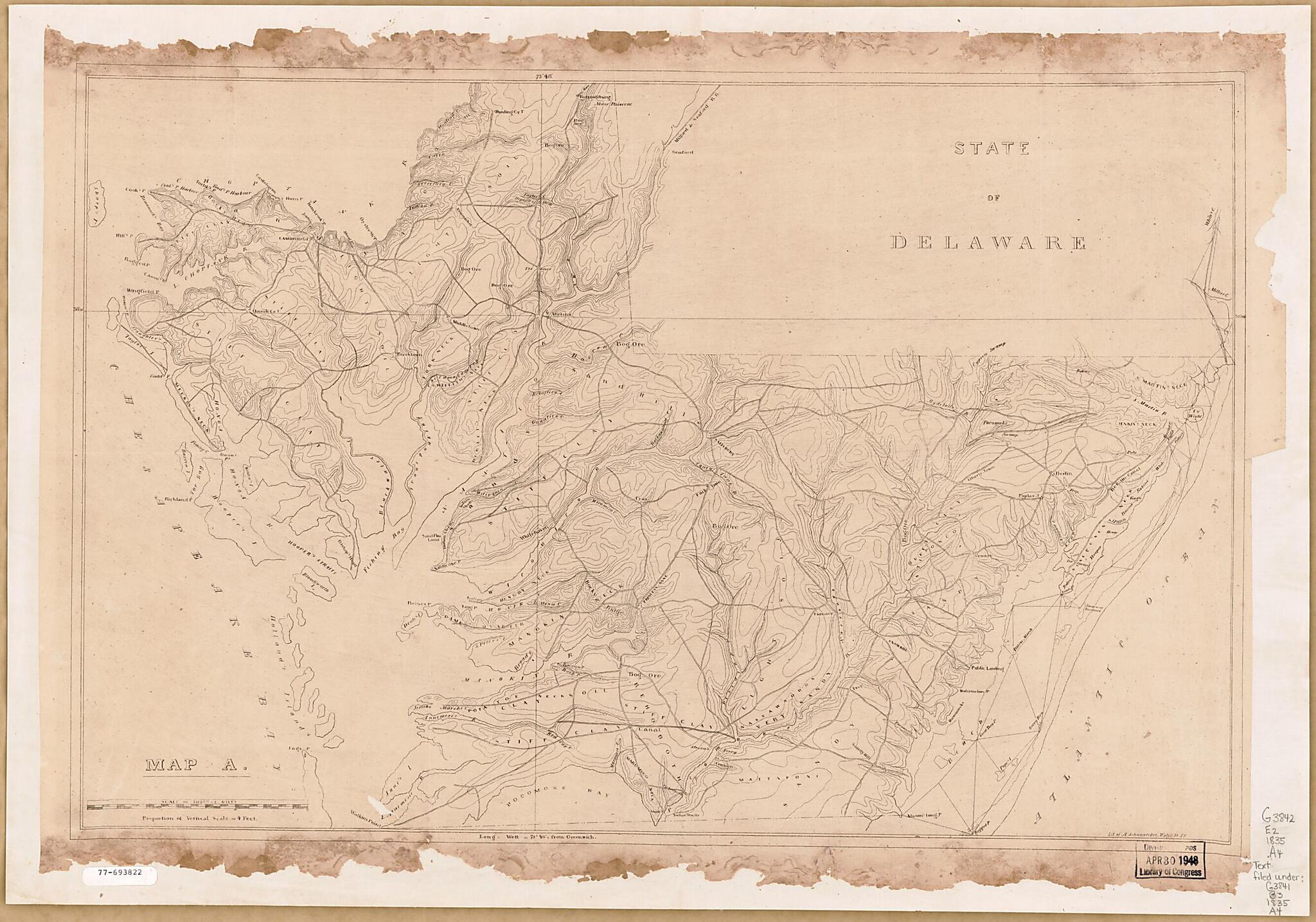 This old map of Map A from 1835 was created by J. H. (John Henry) [Alexander, A. Schwanecker in 1835