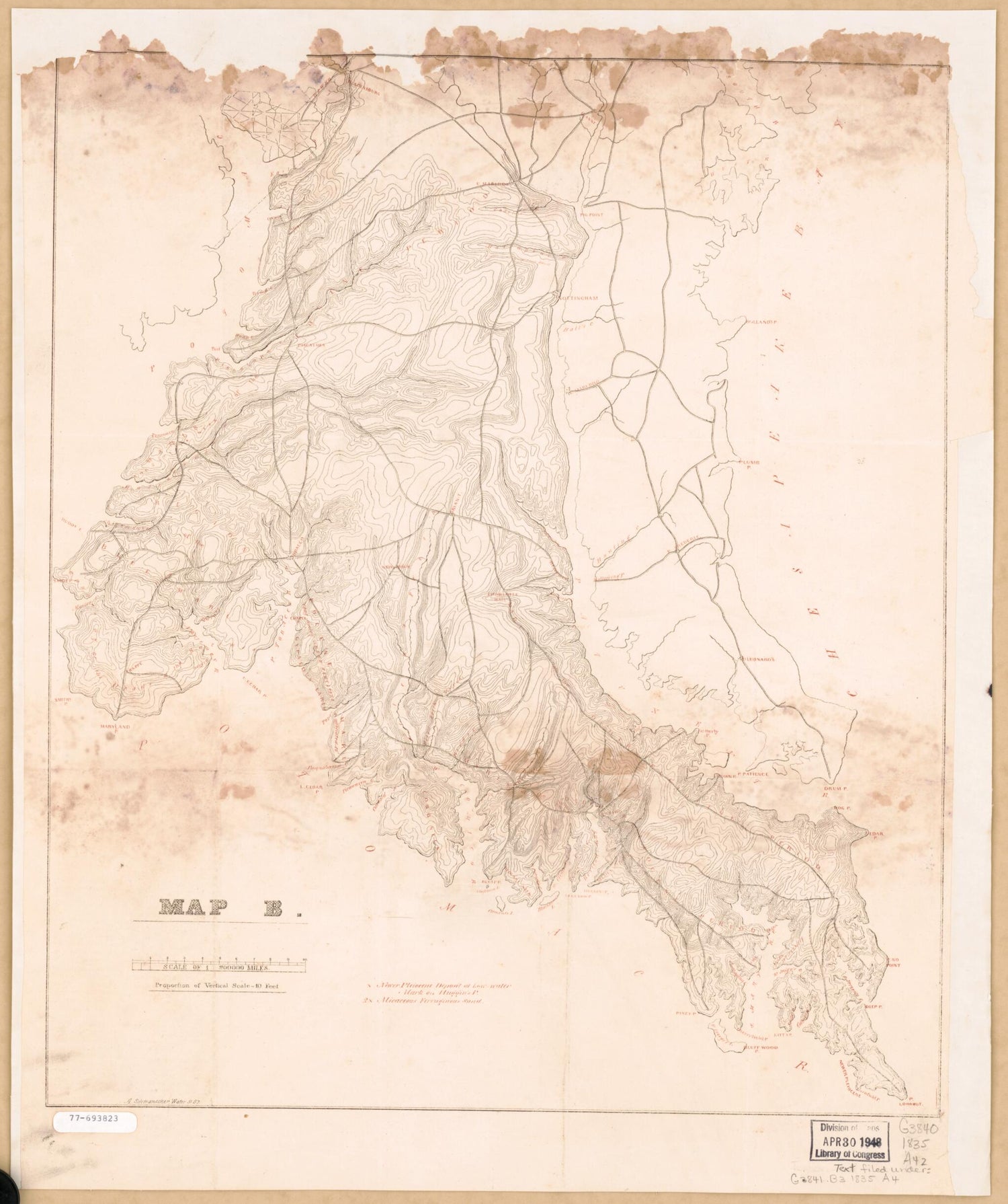 This old map of Map B from 1835 was created by John H. (John Henry)] [Alexander, A. Schwanecker in 1835