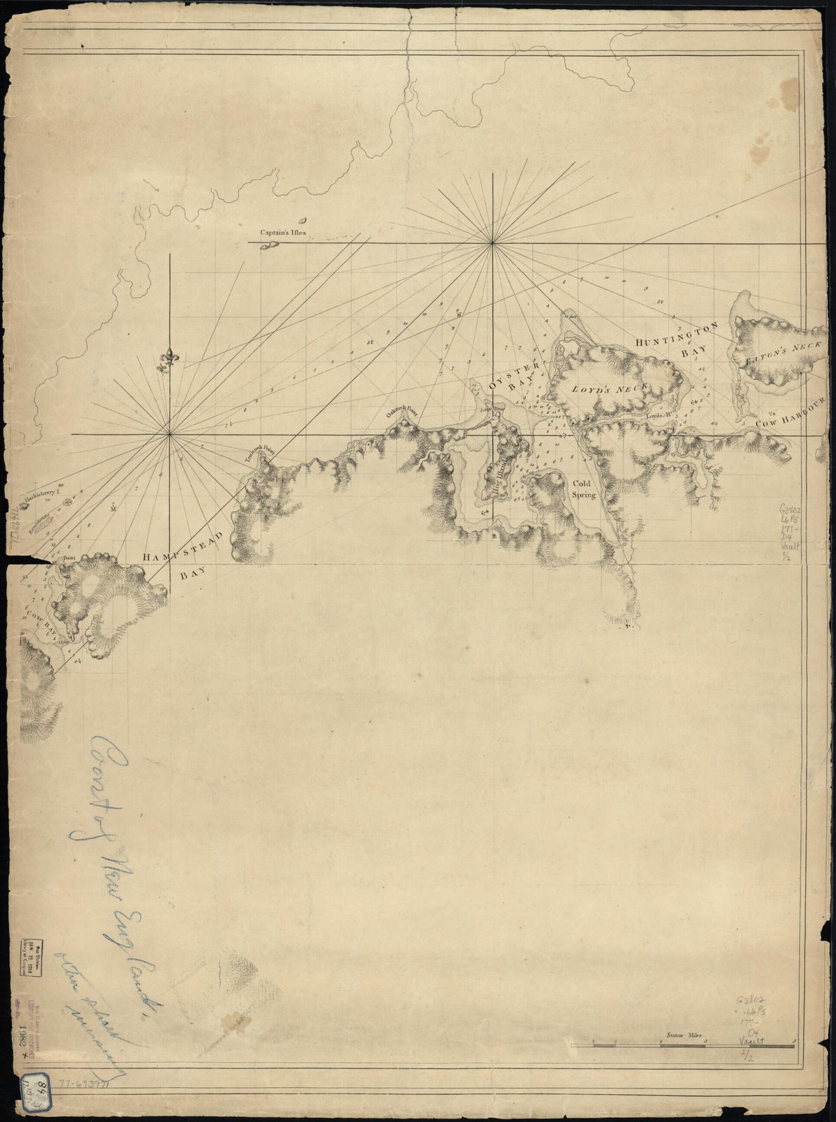A Chart of New York Island &amp; North River: East River, Passage Through Hell Gate, Flushing Bay, Hampstead Bay, Oyster, Huntington Bay, Cow Harbour, East Chester Inlet, Rochell, Rye, Patrick Islands, Ec 1770 by Relic Map Company