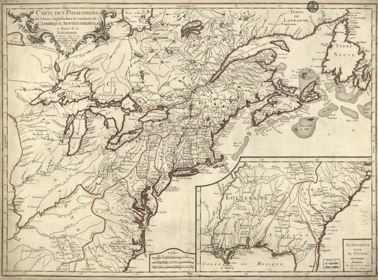 This old map of Carte Des Possessions Des Colonies Anglaises Dans Le Continent De L&