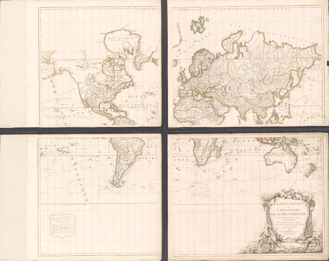 This old map of Mappe Monde, Ou Carte Generale Du Globe Terrestre Dessineé Suivant Les Regles De La Projection Des Cartes Reduites (Carte Generale Du Globe Terrestre Dessineé Suivant Les Regles De La Projection Des Cartes Reduites) from 1786 was create