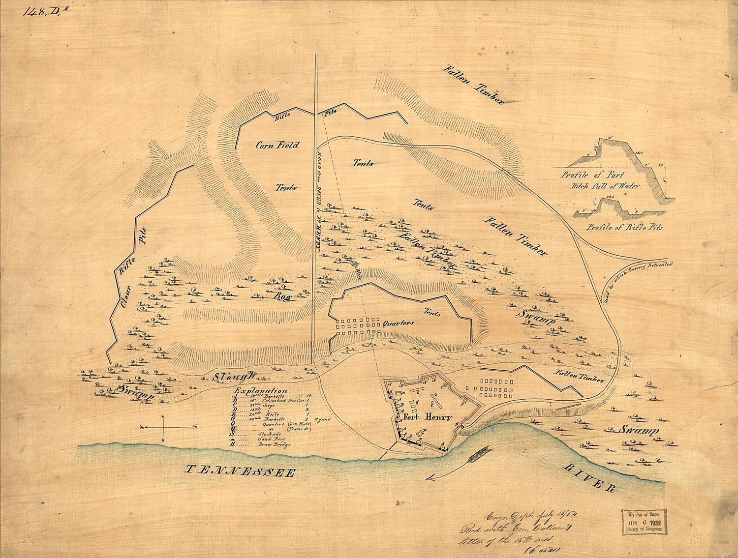 This old map of Plan of Fort Henry and Its Outworks from 1862 was created by  United States. Army. Corps of Engineers in 1862