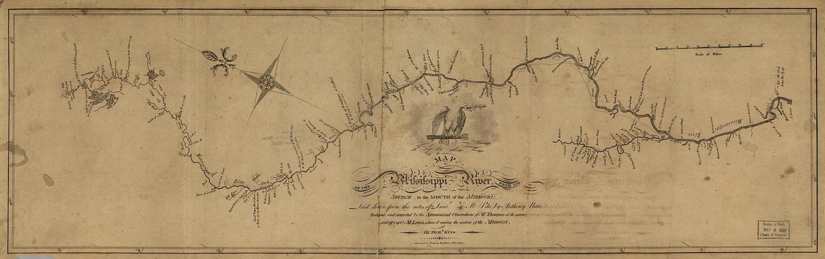Map of the Mississippi River from Its Source to the Mouth of the Missouri 1811 by Relic Map Company
