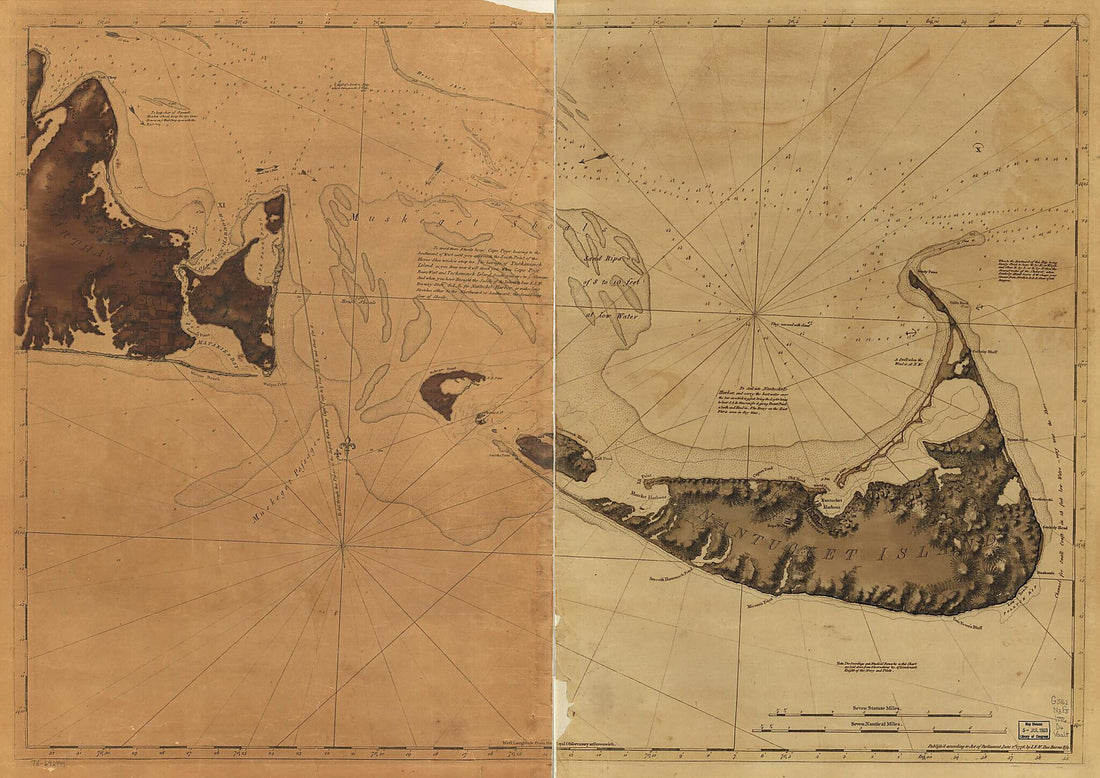 This old map of Chart of Nantucket Island and the Eastern Half of Martha&