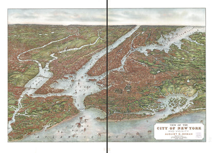 View of the City of New York and Vicinity 1907 by Relic Map Company