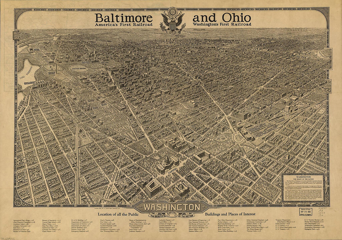 Washington, the Beautiful Capital of the Nation 1923 by Relic Map Company