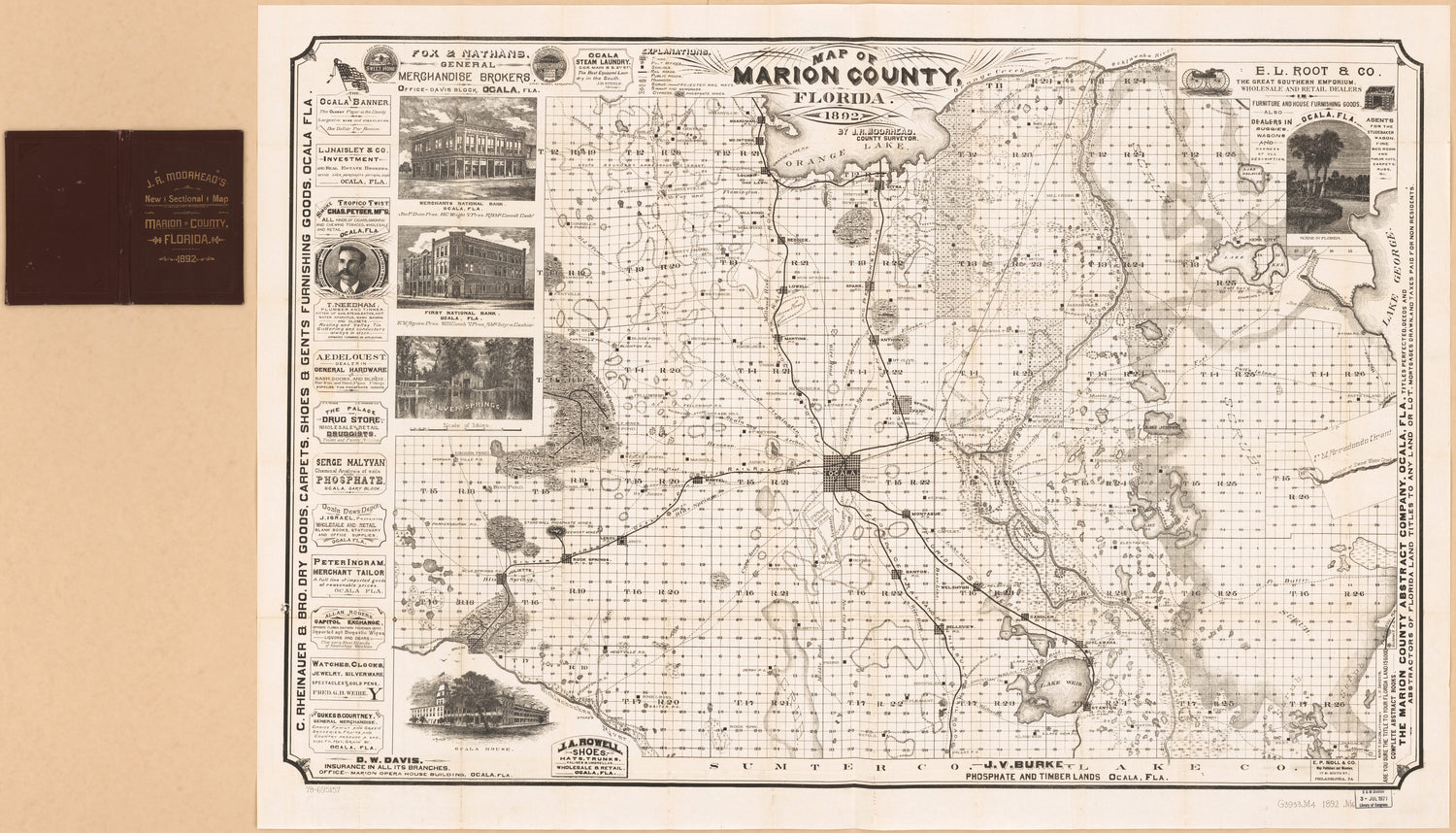 This old map of Map of Marion County, Florida, from 1892 was created by  E.P. Noll &amp; Co, J. R. Moorhead in 1892