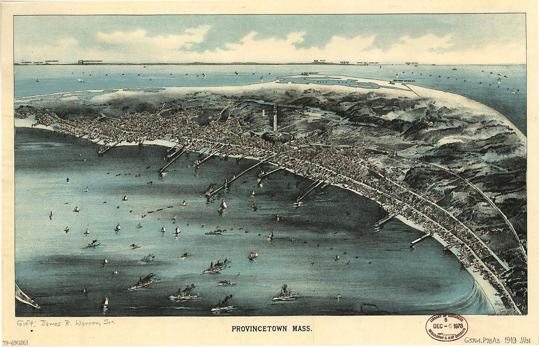 This old map of Provincetown, Massachusetts from 1910 was created by  Walker Lith. &amp; Pub. Co in 1910