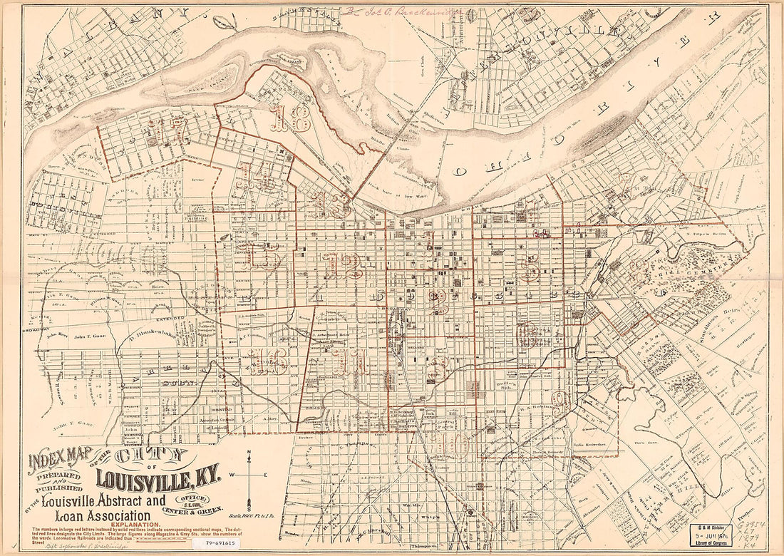This old map of Index Map of the City of Louisville, Ky from 1879 was created by Louisville Kentucky Title Company in 1879