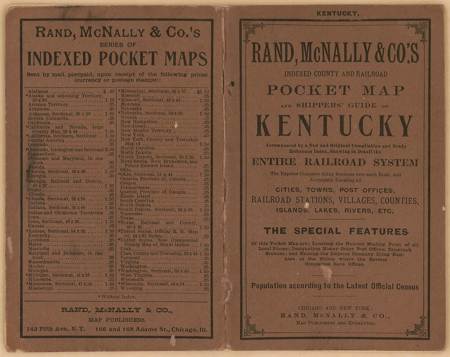 This old map of Kentucky from 1905 was created by  Rand McNally and Company in 1905