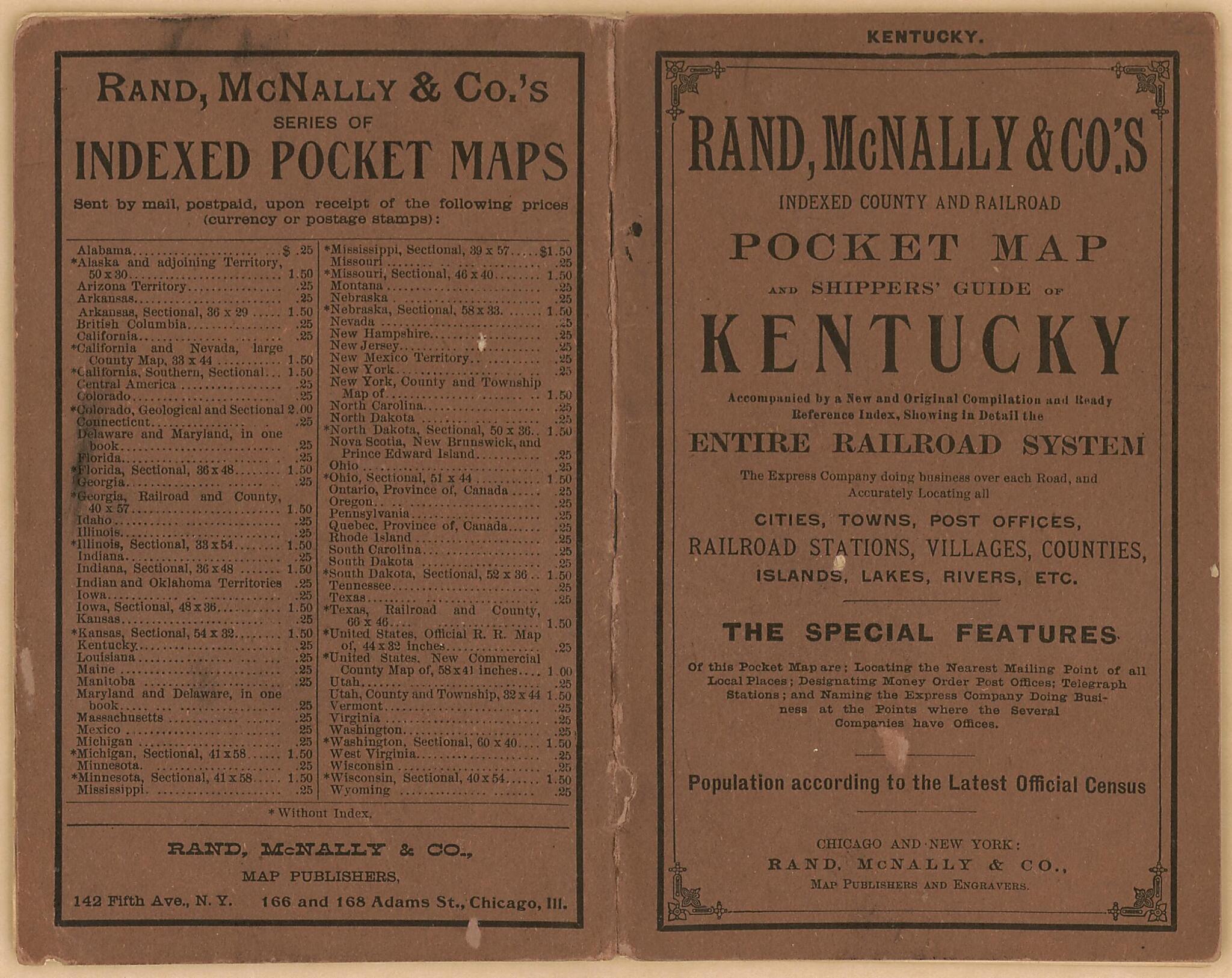 This old map of Kentucky from 1905 was created by  Rand McNally and Company in 1905