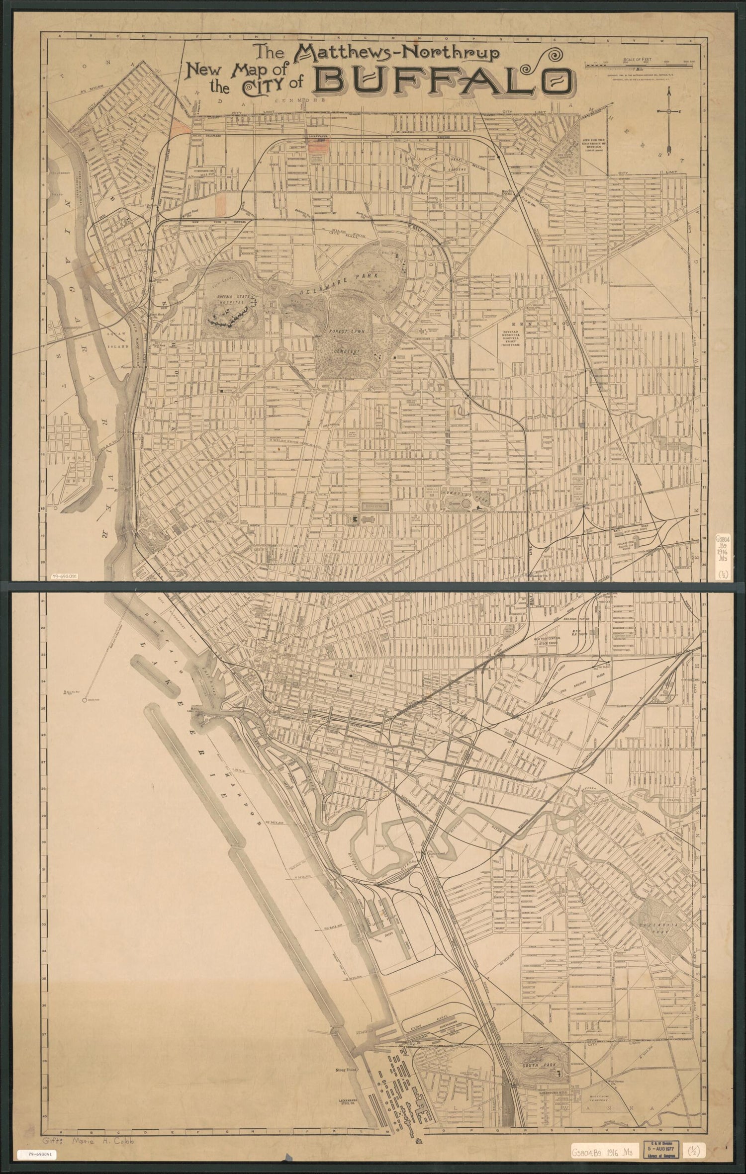 This old map of Northrup New Map of the City of Buffalo from 1916 was created by  J.N. Matthews Co,  Northrup Company in 1916