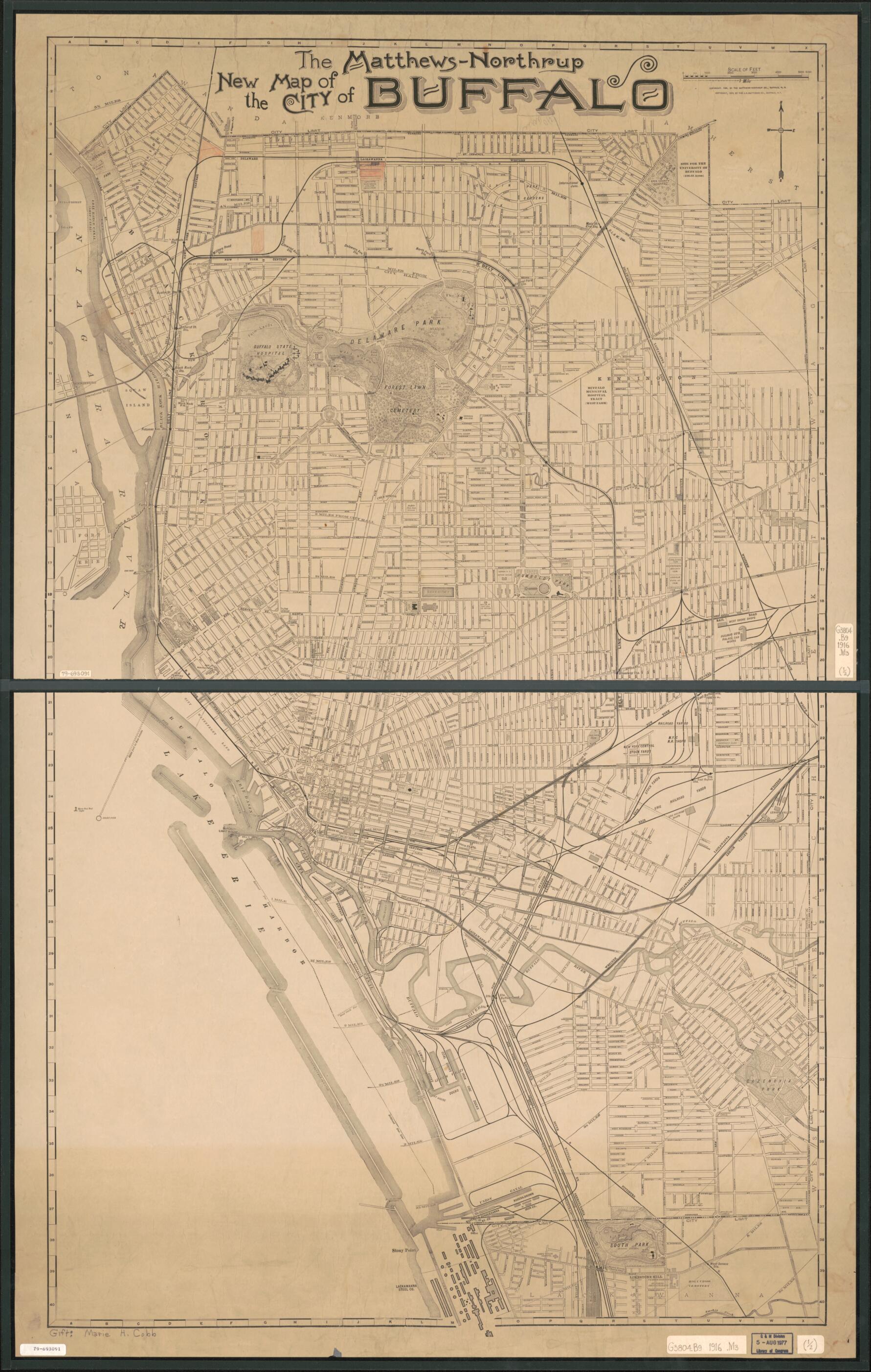 This old map of Northrup New Map of the City of Buffalo from 1916 was created by  J.N. Matthews Co,  Northrup Company in 1916