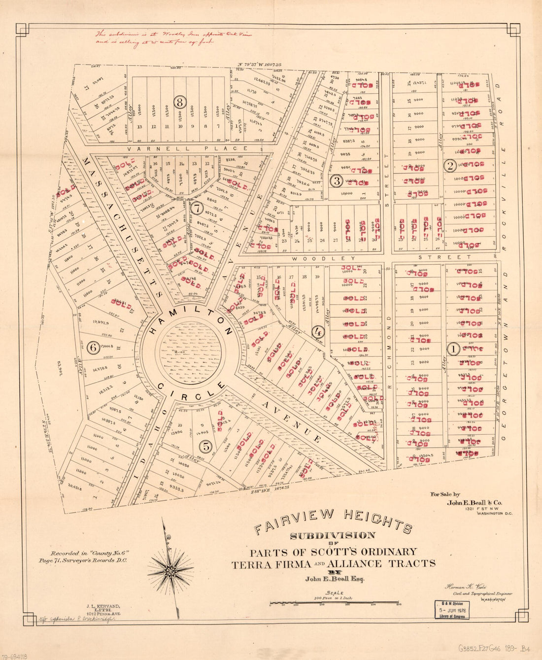 This old map of Fairview Heights Subdivision of Parts of Scott&