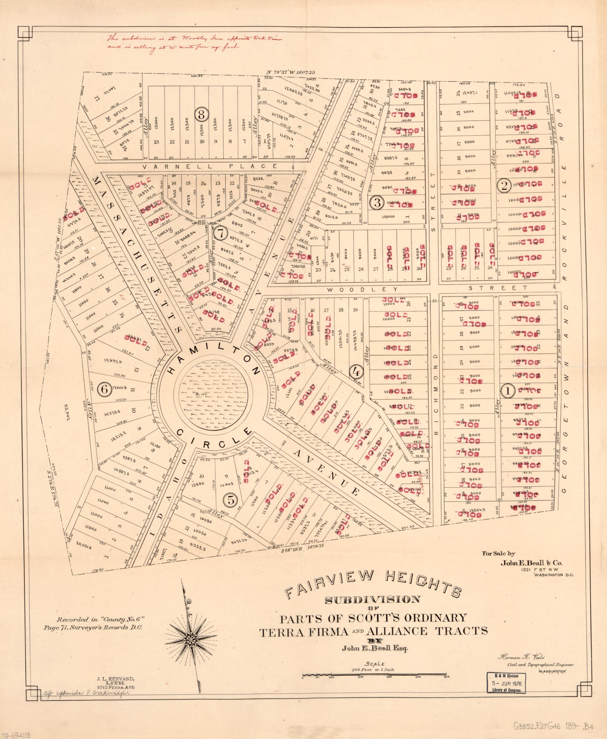 This old map of Fairview Heights Subdivision of Parts of Scott&