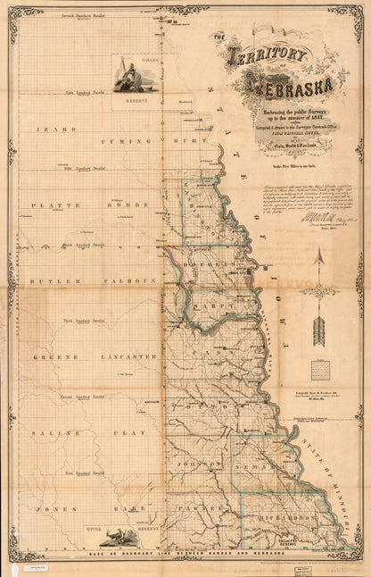 The Territory of Nebraska : Embracing the Public Surveys Up to the Summer of 1857 by Relic Map Company