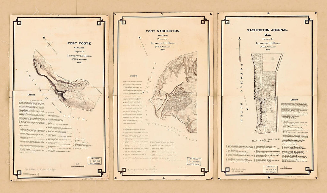 This old map of Artillery School Copies of Lieut. Hobbs&