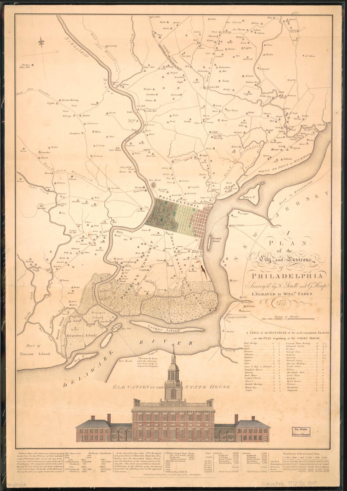 A Plan of the City and Environs of Philadelphia 1847 by Relic Map Company