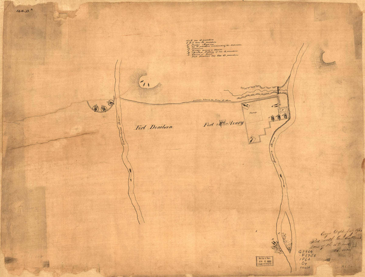 Original Maps of Forts Henry &amp; Donelson and Vicinity 1862 by Relic Map Company