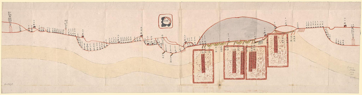 Xia Nan He Ting Shu Guangxu Er Nian Fen Qiang Xiu Gong Duan Bi Jiao Shang Nian Hua Xian Wei Ping He Tu. (下南河廳屬光绪二年分搶修工段比較上年化險為平河圖, Prefecture) 1876 by Relic Map Company