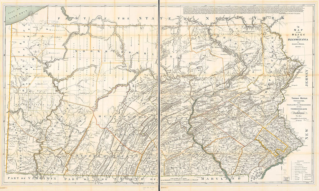 This old map of A Map of the State of Pennsylvania from 1792 was created by Reading Howell,  Pennsylvania. Secretary of the Commonwealth in 1792