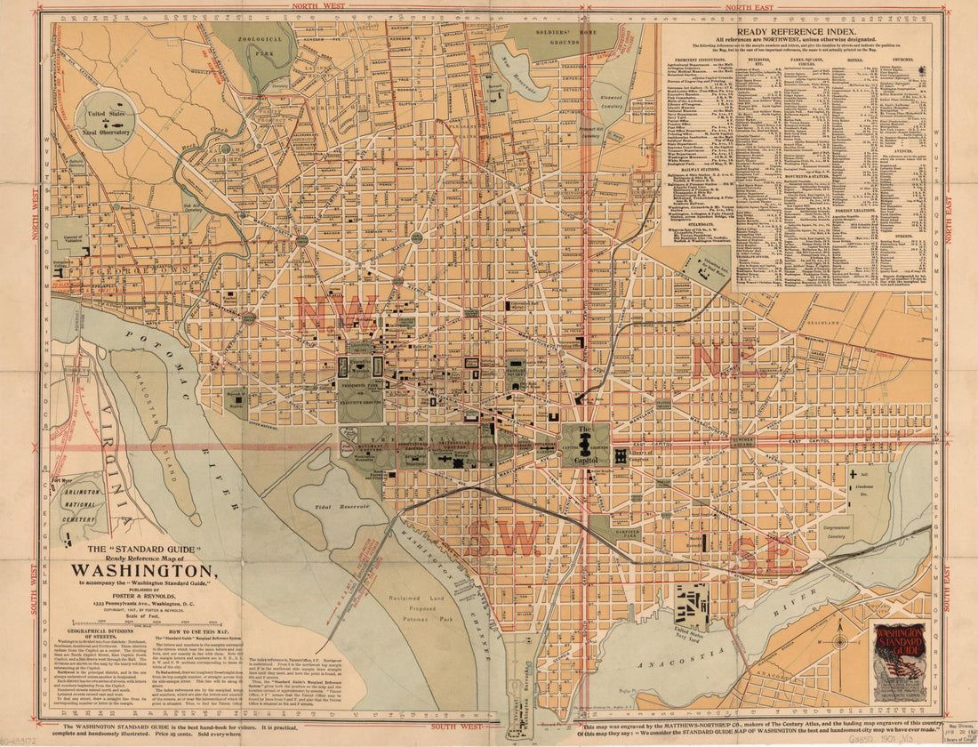 This old map of The Standard Guide Ready Reference Map of Washington : to Accompany the Washington Standard Guide from 1901 was created by D.C.) Foster &amp; Reynolds (Washington,  Northrup Company in 1901