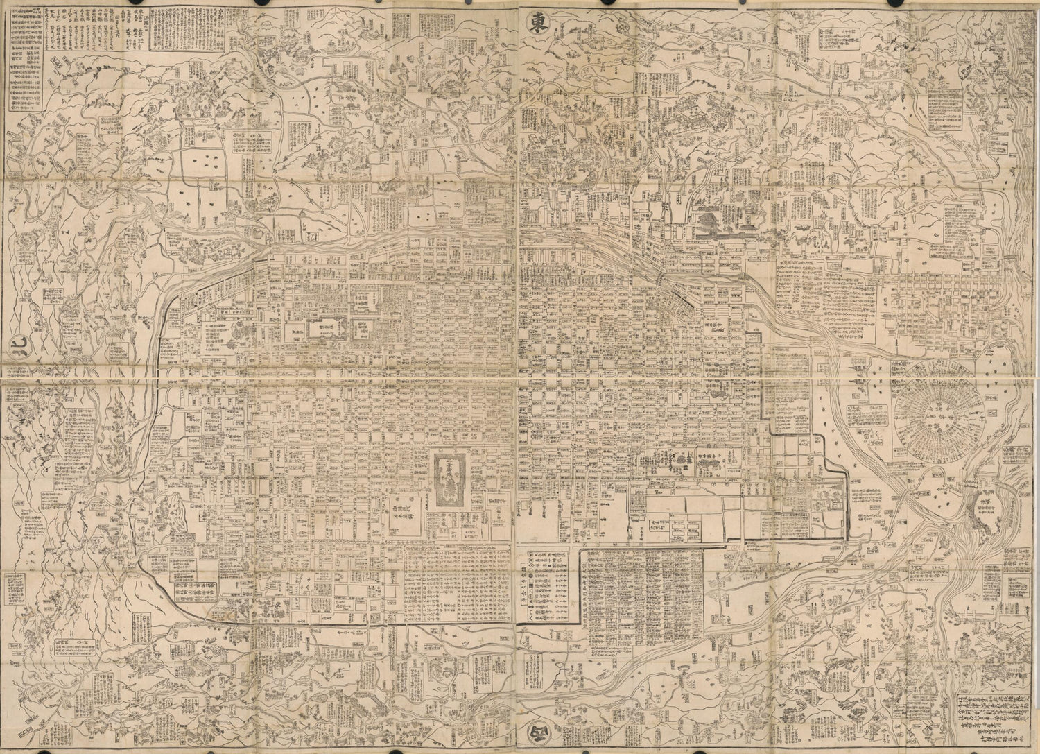 This old map of Kyōto ōezu (京都大繪圖 /) from 1741 was created by Yoshinaga Hayashi in 1741