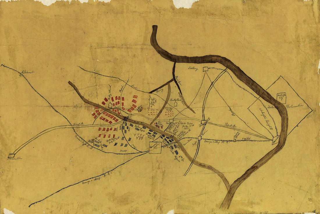 This old map of Plan of Bull Run from 1861 was created by Porter King in 1861