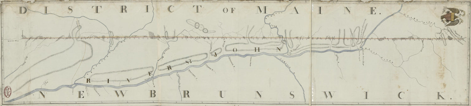 This old map of Survey of the Boundary Between the District of Maine and the Province of New Brunswick from the Saint Croix River to the Wagansis River from 1817 was created by John Johnson in 1817