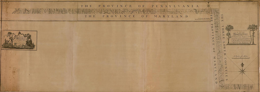 This old map of A Plan of the West Line Or Parallel of Latitude, Which Is the Boundary Between the Provinces of Maryland and Pensylvania : a Plan of the Boundary Lines Between the Province of Maryland and the Three Lower Counties On Delaware With Part of