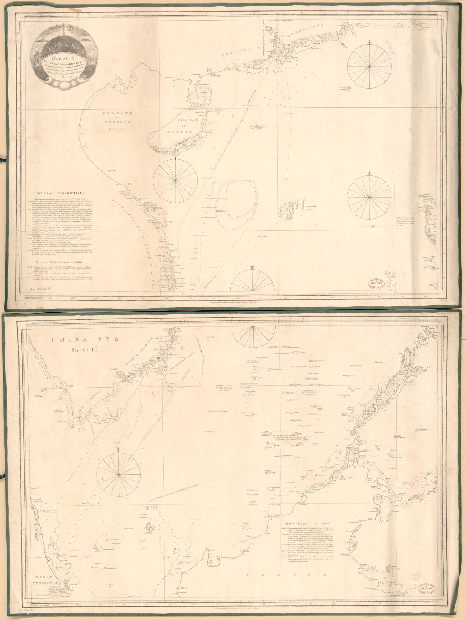 This old map of China Sea from 1820 was created by James Horsburgh, J. Walker in 1820
