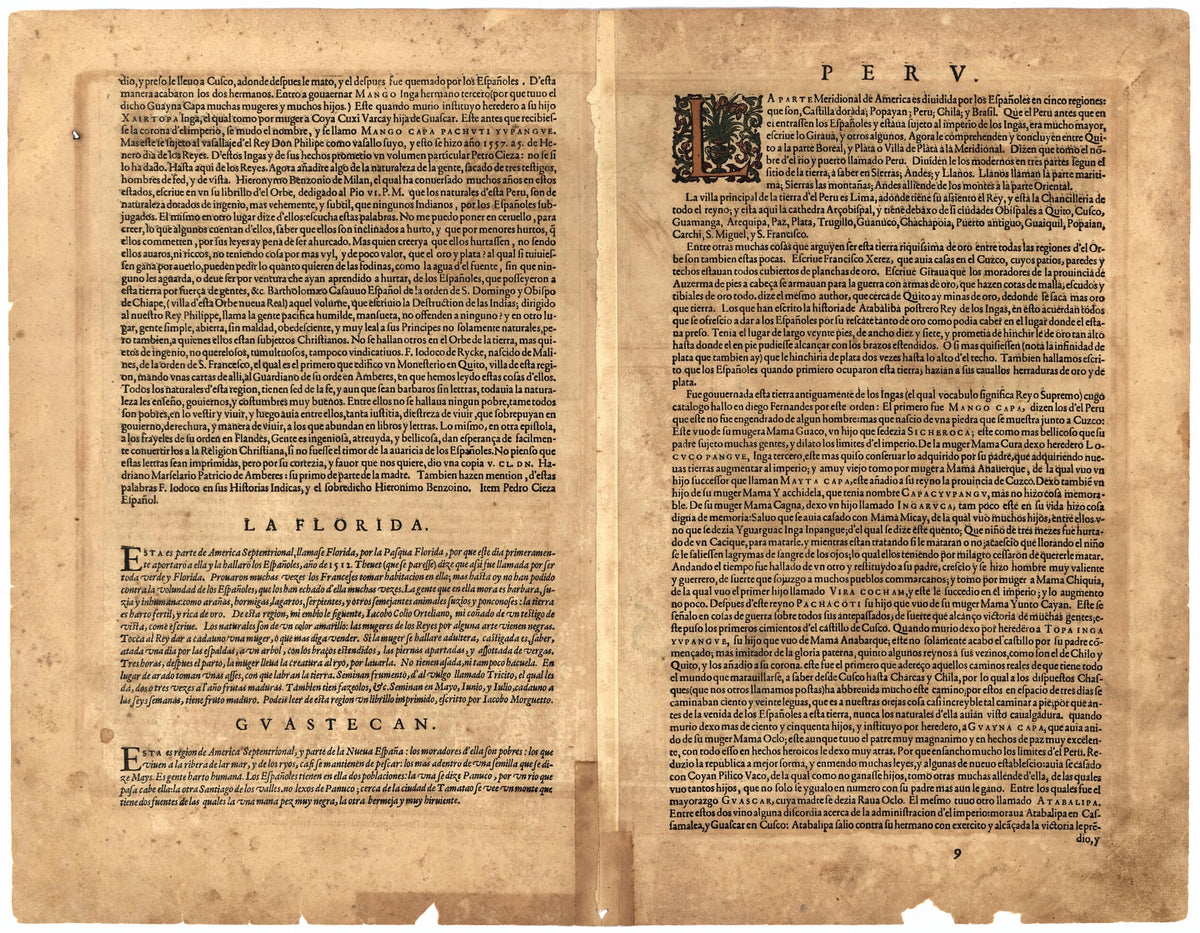 Pervviae Avriferae Regionis Typvs / La Florida / Auctore Hieron. Chiaues ; Gvastecan Reg in 1584 by Relic Map Company