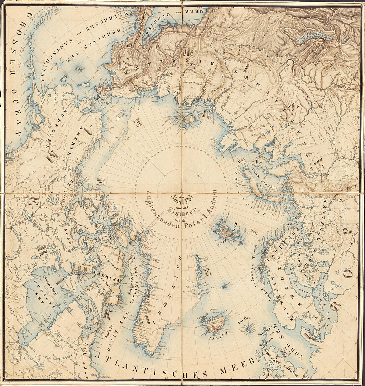 Map of the Arctic and Adjacent Regions 1855 by Relic Map Company