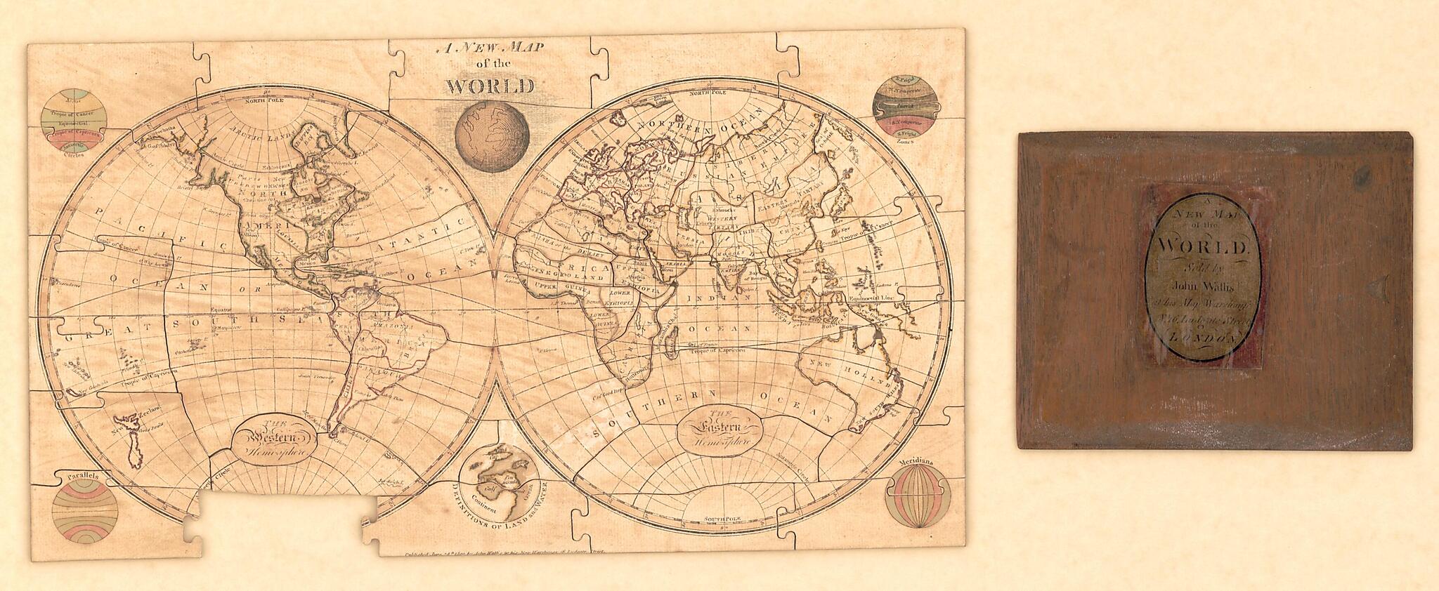 This old map of A New Map of the World from 1800 was created by J. (John) Wallis in 1800