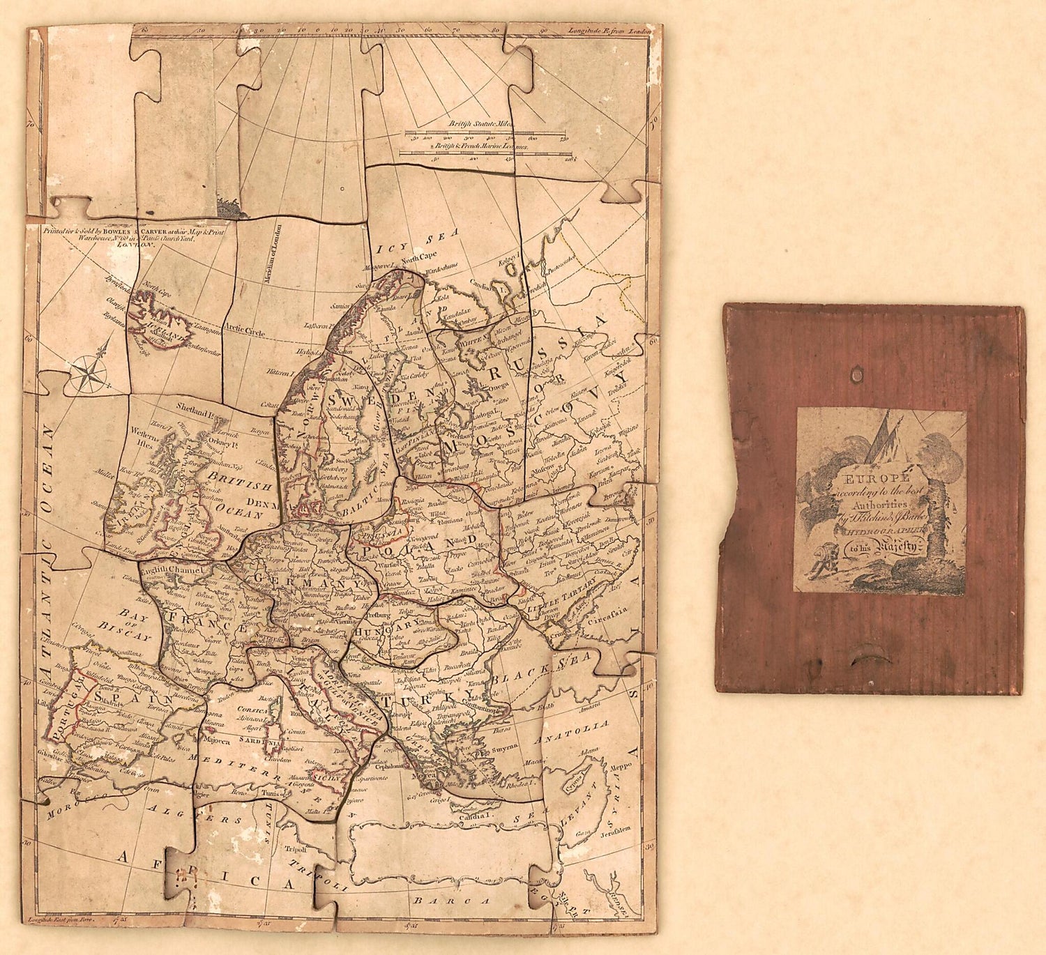 This old map of Europe According to the Best Authorities from 1810 was created by  Bowles &amp; Carver,  T. Kitchin &amp; J. Barber in 1810
