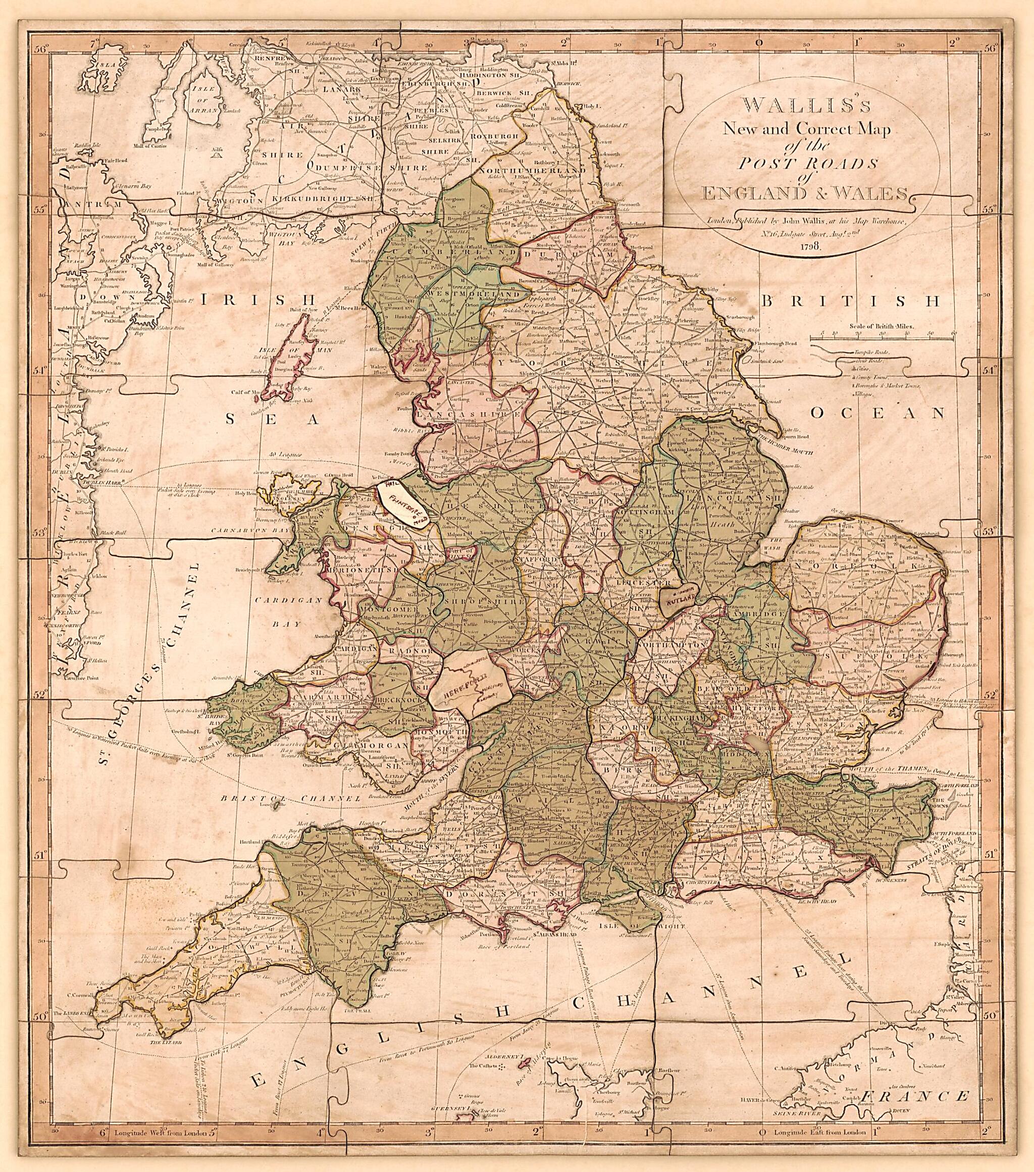 England and Wales : With the Principal Roads and Distances of the County Towns for London 1810 by Relic Map Company