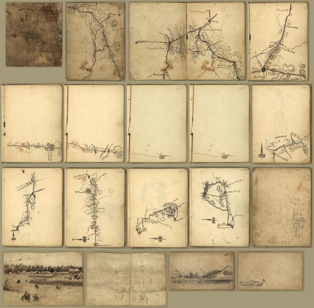 This old map of Civil War Sketch Book : Tennessee and Kentucky from 1862 was created by Alfred F. Brooks in 1862