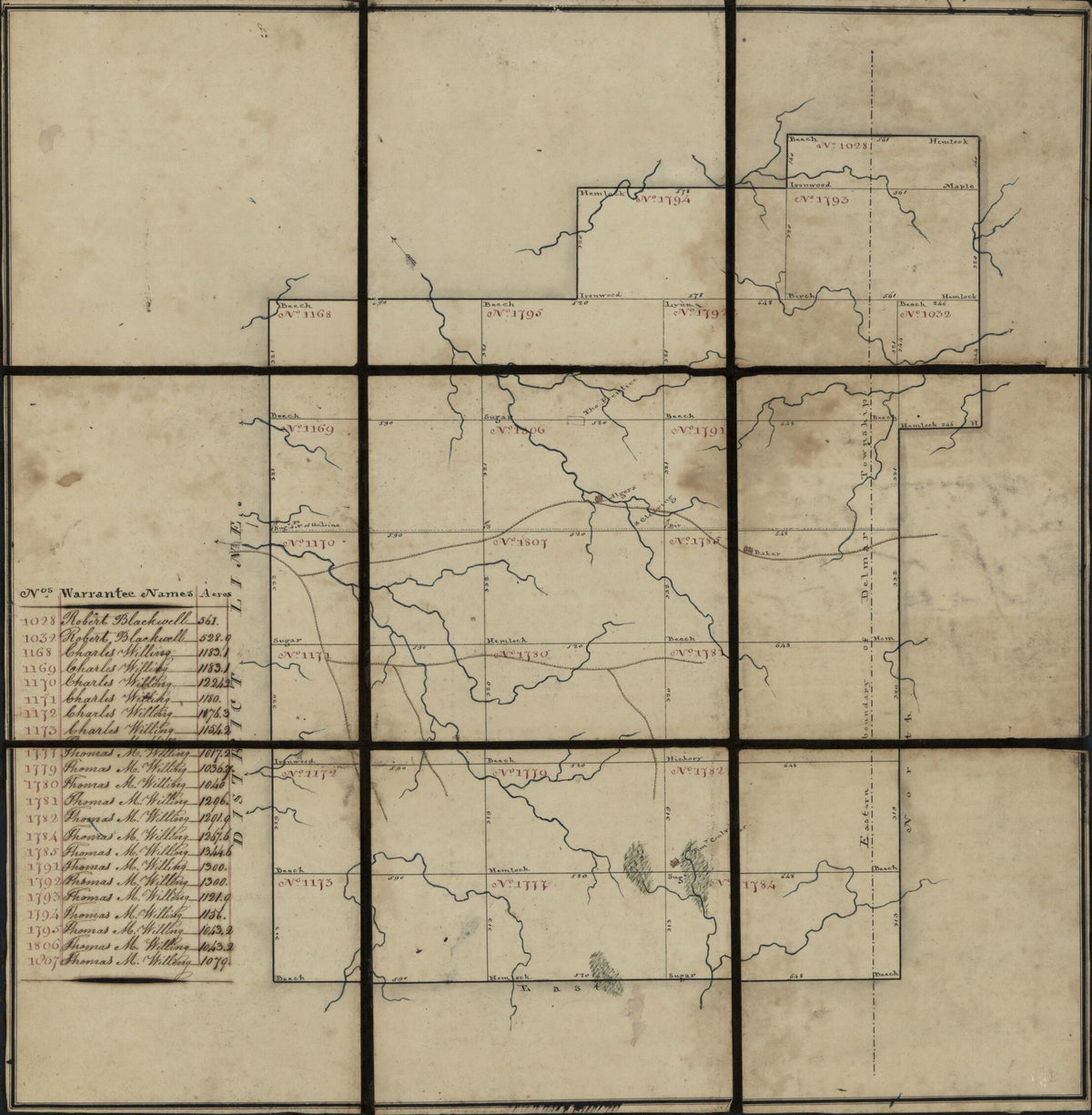 20 Tracts, Tioga County, Pennsylvania 1800 by Relic Map Company