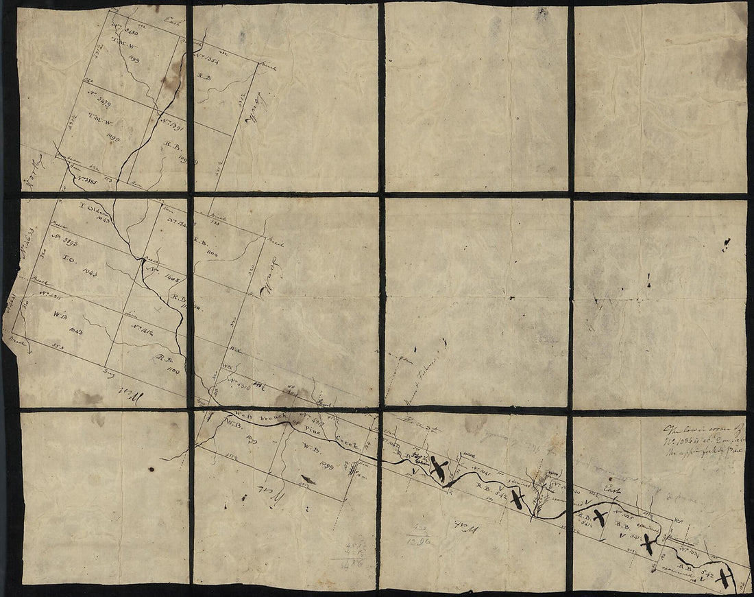 This old map of W. Br. Pine Cr from 1790 was created by John Adlum, William Bingham in 1790