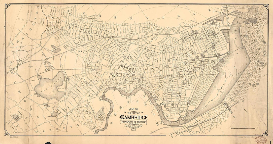 This old map of Map of the City of Cambridge from 1894 was created by  Cambridge (Mass.). City Engineer in 1894