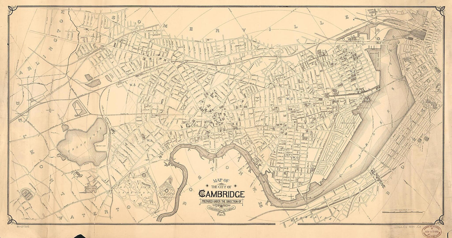 This old map of Map of the City of Cambridge from 1894 was created by  Cambridge (Mass.). City Engineer in 1894